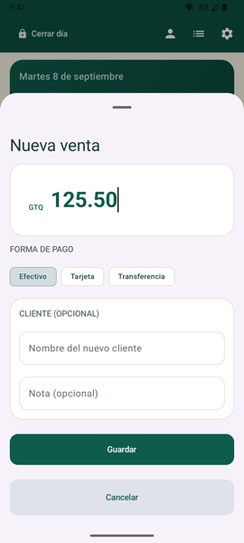 Registrar una nueva venta